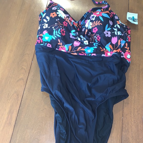 ModCloth floral black one piece - Picture 7 of 10